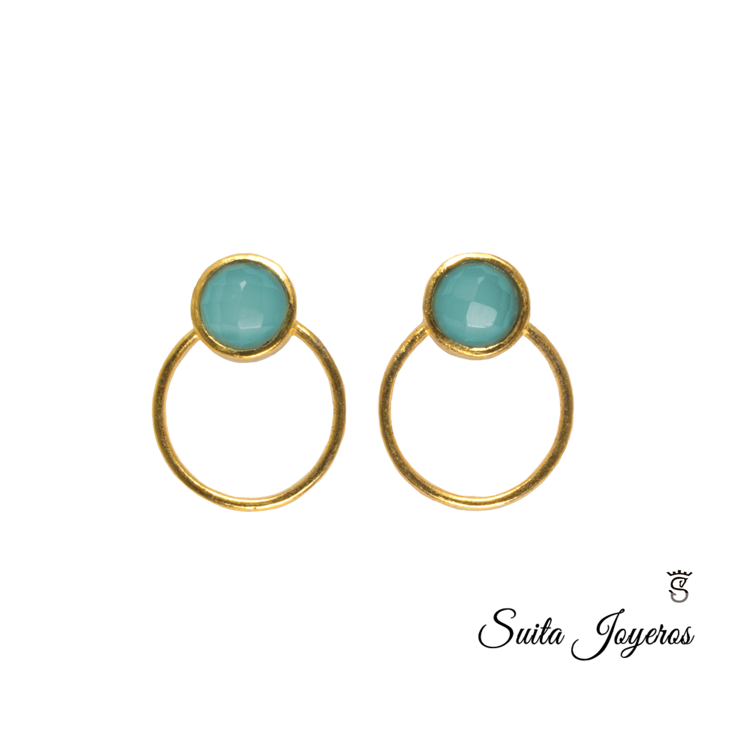 Pendientes Mini Bali Aguamarina