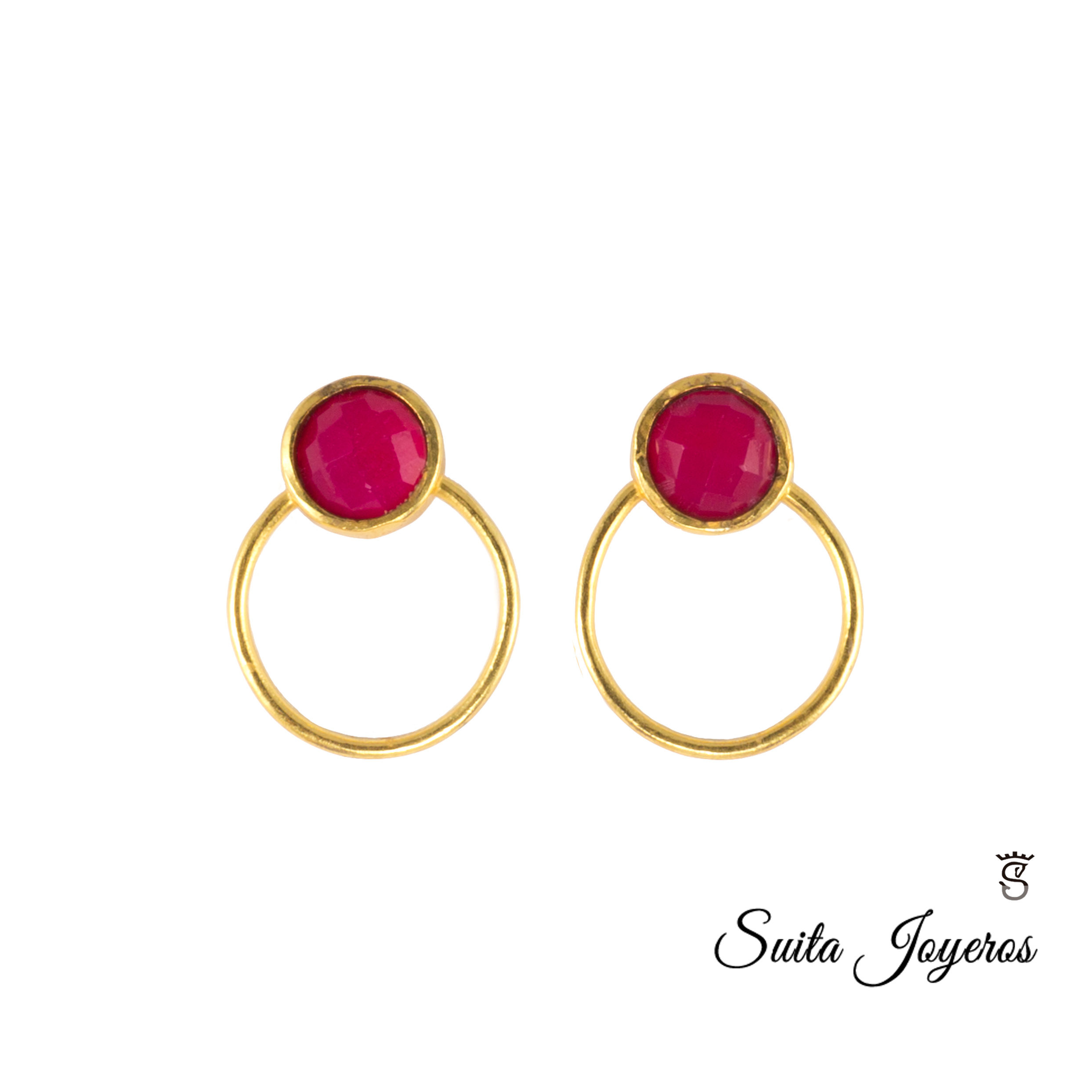 Pendientes Mini Bali Ovalado Fucsia