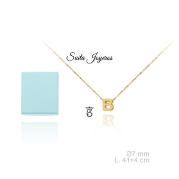 GARGANTILLA PLATA DORADA DE LEY CON LETRA B