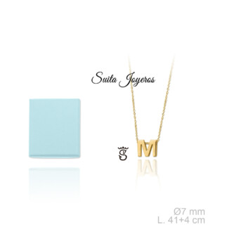 GARGANTILLA PLATA DORADA DE LEY CON LETRA M