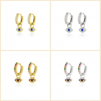 Pendientes Aros de Plata 10mm Con Circonitas