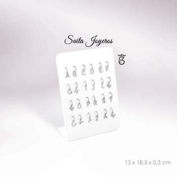 Pendiente De Aro Con Circonitas Multicolor y Colgante Inicial