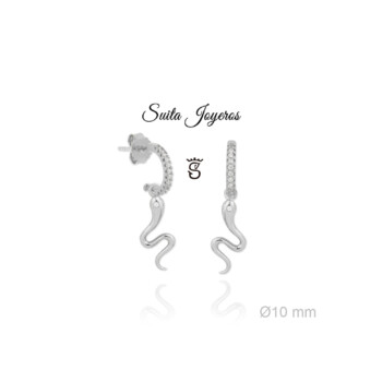 Pendientes aros de Plata con circonitas