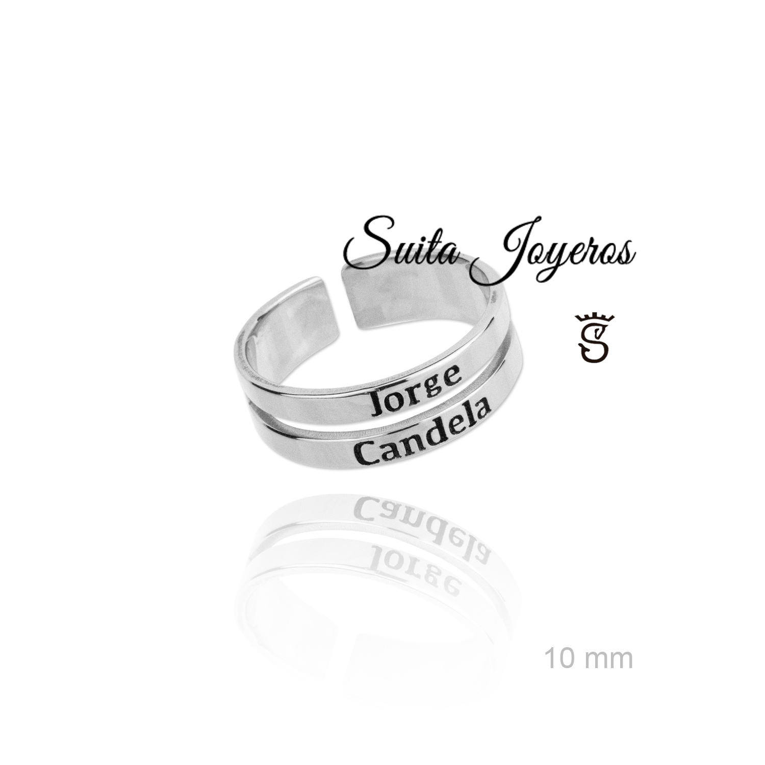 Sortija doble en Plata de Ley