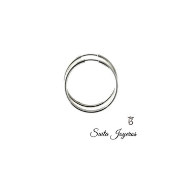 Pendientes Aros De Plata 25mm x 1,5mm