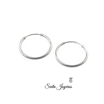 Pendientes Aros De Plata 30mm x 1,50mm