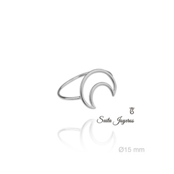 Anillo de Plata De Ley Con Luna