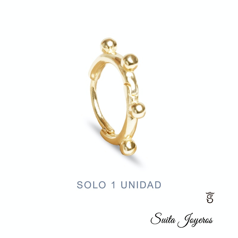 Pendiente Aro Plata Dorada