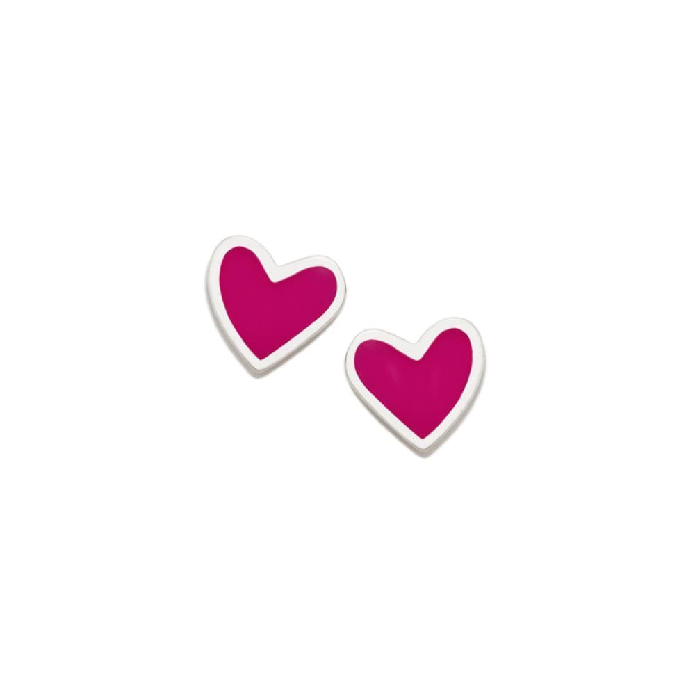 080SUP: pendientes corazon fucsia superagatha 080sup plata 925