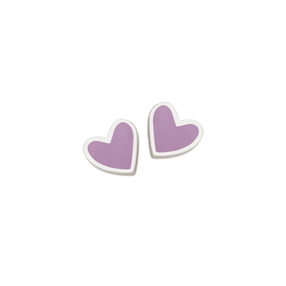 086SUP: pendientes corazon lavanda superagatha 086sup plata