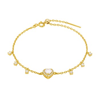 Pulsera Corazón Plata Dorada