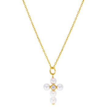 gargantilla cruz plata niña