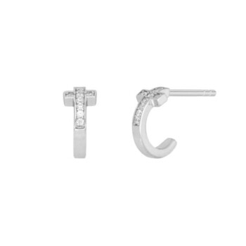 Pendientes cruz plata circonitas