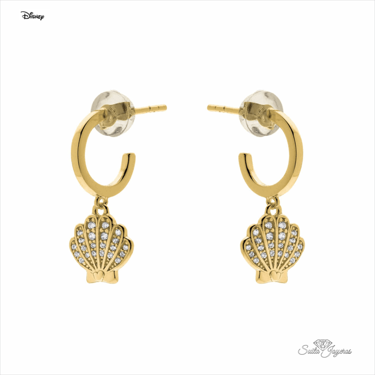 pendientes disney princesa ariel concha