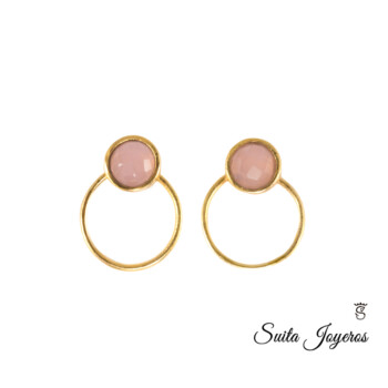 Pendientes Mini Bali Ovalado Rosa