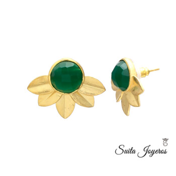 Pendientes Flor Verde