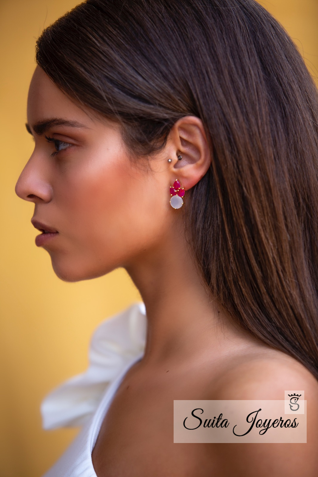 PENDIENTES MIER RUBÍ Y BLANCO - Imagen 2