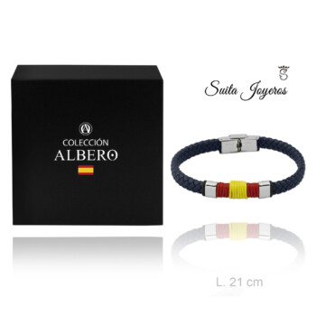 Pulsera Cosso bandera de España Cuero y Acero