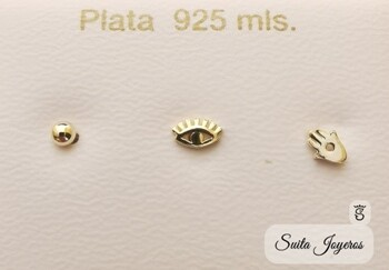 Conjunto De Pendientes De Plata Mini