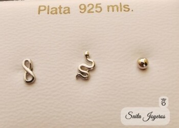 Conjunto De Pendientes De Plata Mini