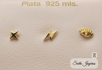 Conjunto De Pendientes De Plata Mini
