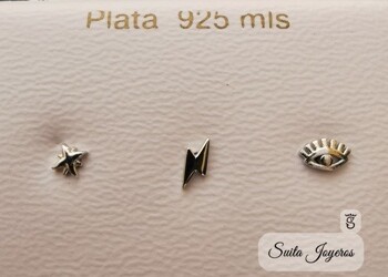 Conjunto De Pendientes De Plata Mini