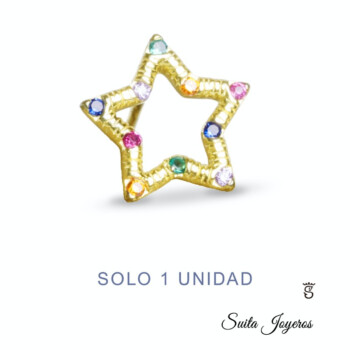 Pendiente Piercing Plata y Circonitas