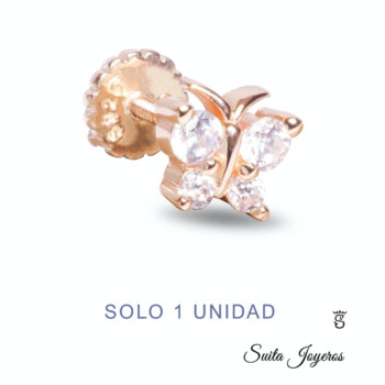 Pendiente Piercing Plata y Circonitas