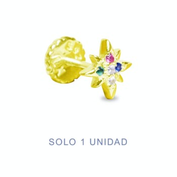 Pendiente Piercing Plata y Circonitas