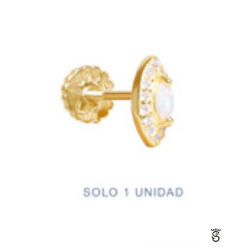 Pendiente Earcuff Plata Dorada y Circonitas