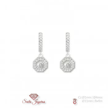 Pendientes de Plata de Ley con circonitas