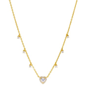 Gargantilla Corazón Plata Dorada