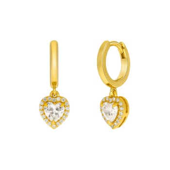 Pendientes Corazón Plata Dorada