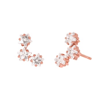 Pendientes Estrellas Plata Rosa