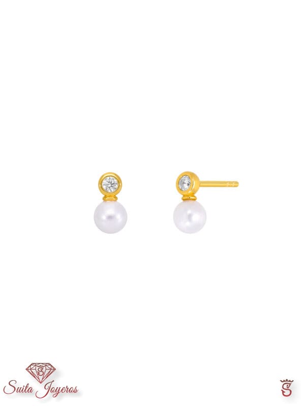 pendientes plata y circonita niña