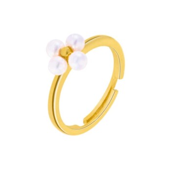 Anillo perla flor