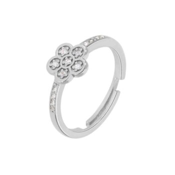 Anillo flor Plata Circonitas
