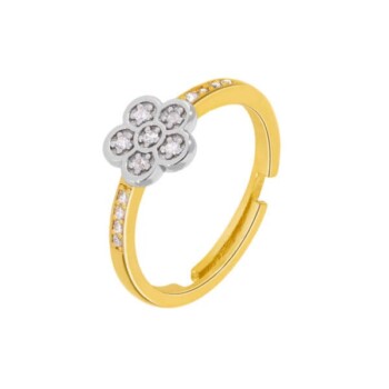 Anillo flor Dorado Circonitas