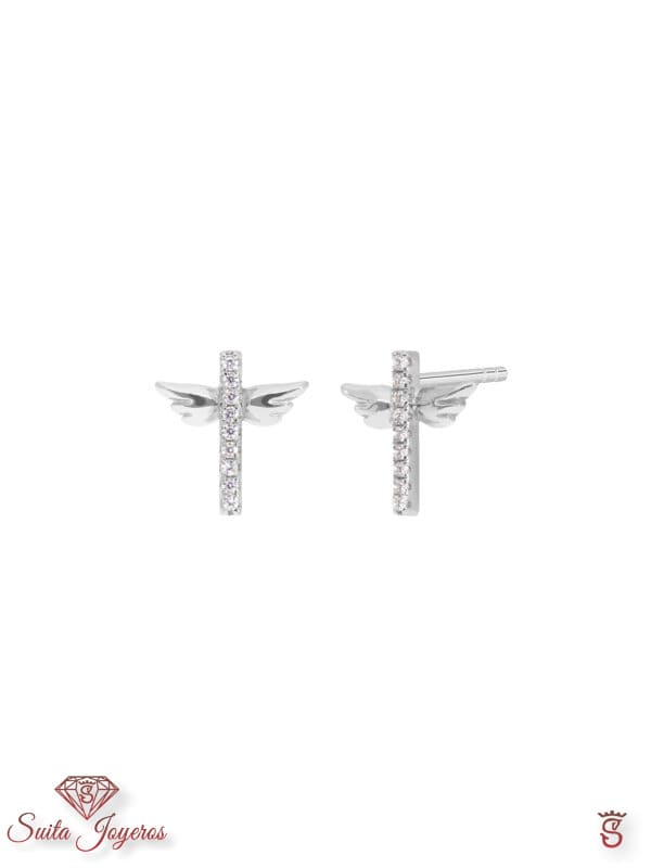 pendientes cruz alas