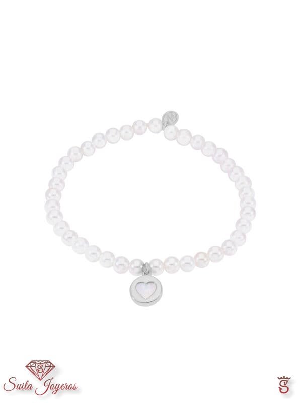 Pulsera Perlas Corazón Nácar