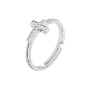 Anillo cruz circonitas