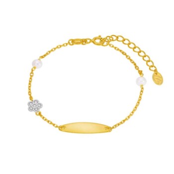 Pulsera Esclava Dorada flor