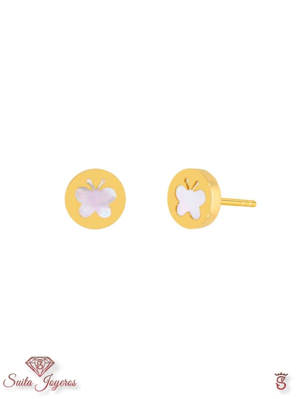 Pendientes Mariposa Nácar Dorados