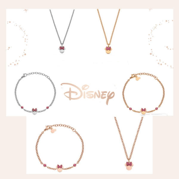 pulseras y colgantes minie joyas disney