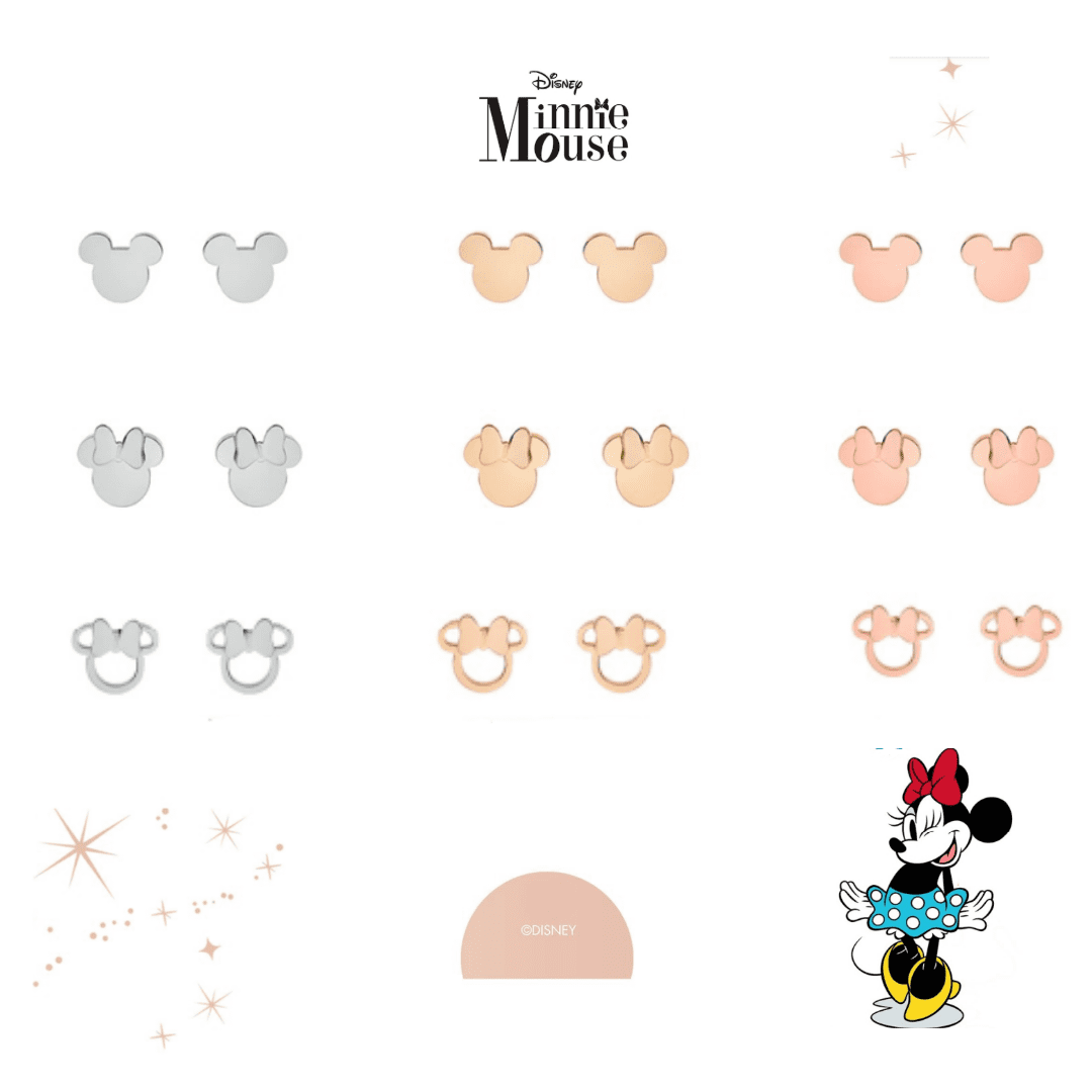 pendientes disney acero minnie mickey