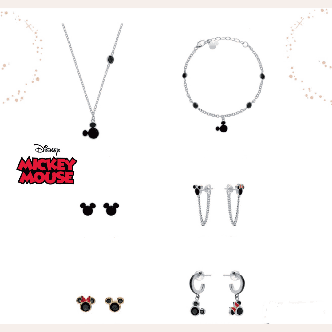 joyas disney plata esmalte negro y circonitas