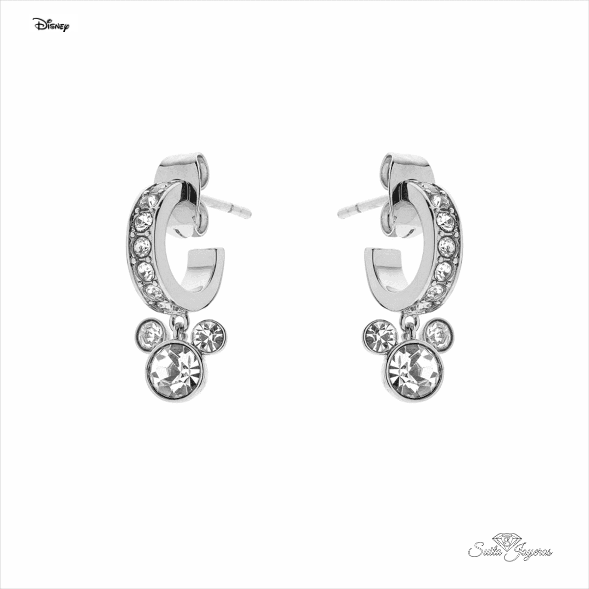 pendientes de aro minnie piedra natural