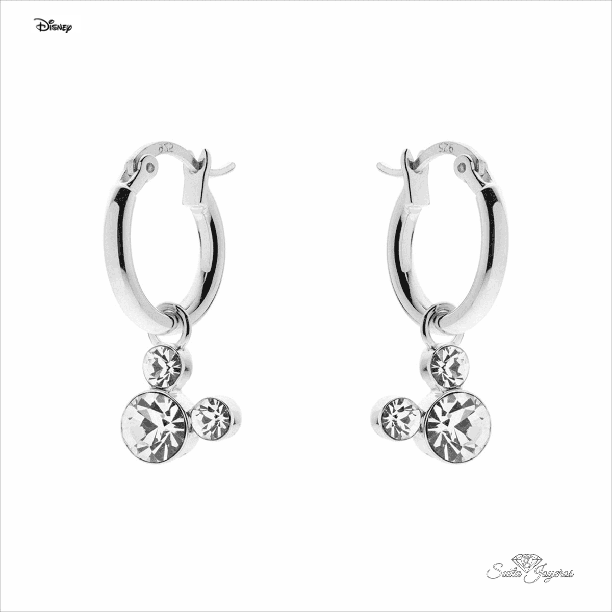 pendientes de aro minnie piedra natural