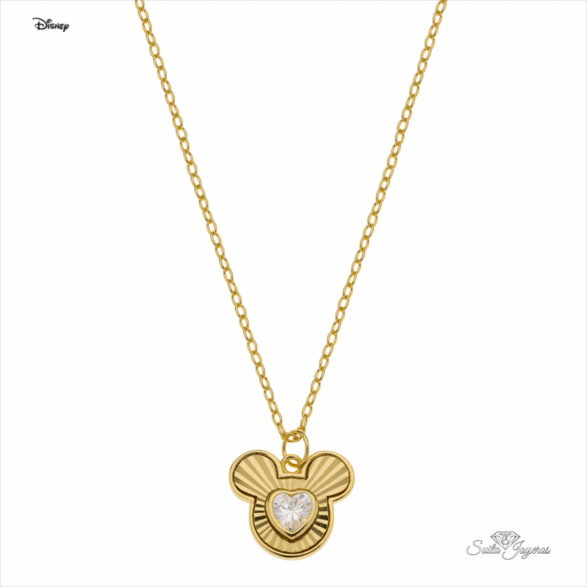 colgante mickey plata dorada