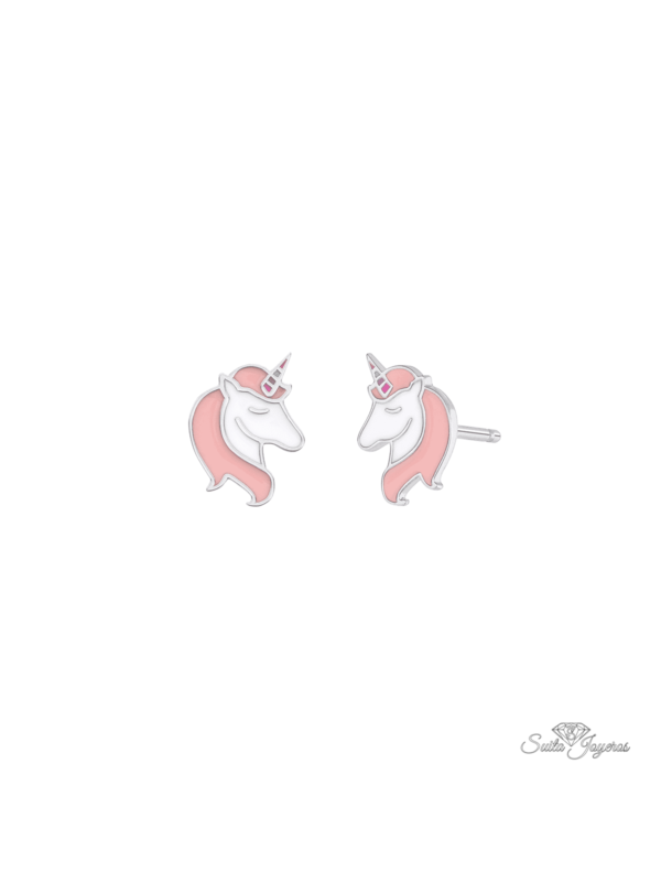 pendientes unicornios plata